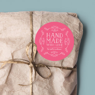 Bewerkbare kleuren spelen hand in hand met liefde ronde sticker