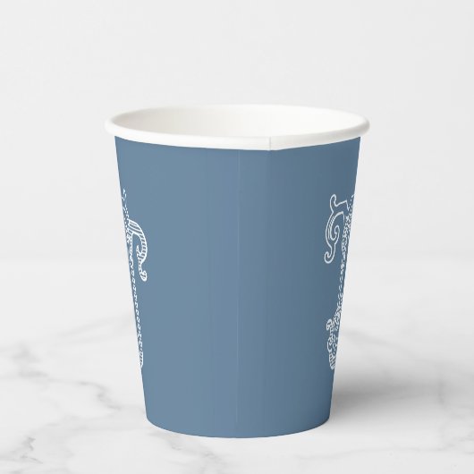 BEWERKBARE KLEUREN TJ Monogram JT Monogram Cups Papieren Bekers (Rechts)