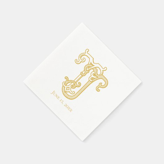 BEWERKBARE KLEUREN TJ Monogram JT Monogram Servett Servet (Hoek)