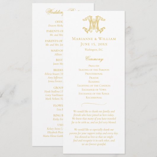 BEWERKBARE KLEUREN WM Monogram MW Monogram Program Programma (Voorkant / Achterkant)