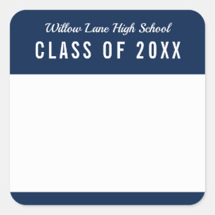 Bewerkbare Kleurenschool Klasse Reunion Naam Vierkante Sticker
