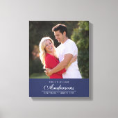 Bewerkbare kleurnaam Cursieve familienaam Foto Canvas Afdruk (Voorkant)