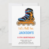 Bewerkbare Kleurrijke Meisjes Schaats Uitnodiging (Voorkant)