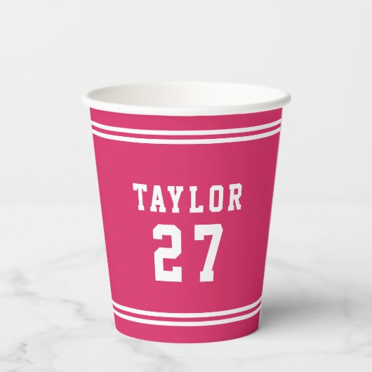 Bewerkbare kleurvariatie Voeg naam toe Nummer Papi Papieren Bekers (Achterkant)