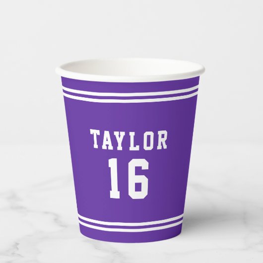 Bewerkbare kleurvariatie Voeg naam toe Nummer Papi Papieren Bekers (Voorkant)