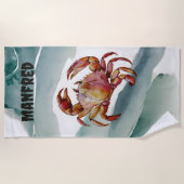 Bewerkbare Krab Strandlaken (Voorkant)