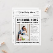 Bewerkbare krant Moederdag groet Kaart (Voorkant / Achterkant in situ)