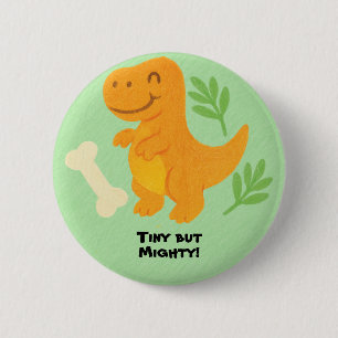 Bewerkbare Krijtjes Stijl – Dinosaurus Brult Ronde Button 5,7 Cm