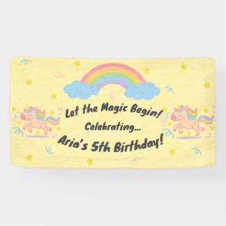 Bewerkbare krijtjesstijl – Eenhoorn Droom Schitter Spandoek