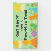 Bewerkbare krijtstijl - Dino Geboortegroet Spandoek (Verticaal)