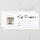 Bewerkbare Kunst Foto Cadeaubon Sjabloon (Voorkant / Achterkant)