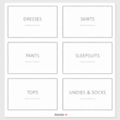 Bewerkbare lade voor volwassen kleding 3,5x2 inch sticker (Vel)