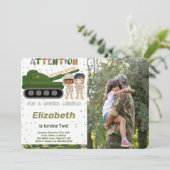 Bewerkbare leger foto uitnodigingen (Staand voorkant)