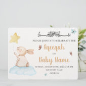 Bewerkbare Leuke Neutrale Aqeeqah Uitnodiging Kaar (Staand voorkant)