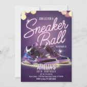 Bewerkbare Levendige Sneaker Ball Verjaardagsfeest Kaart (Voorkant)