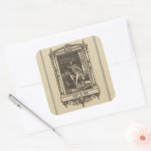 Bewerkbare  Lezing in bibliotheekbalkplaat Vierkante Sticker (Envelop)