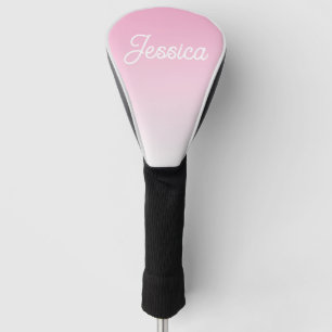 (Bewerkbare) Licht Roze Kleur Ombre & Uw Tekst Golfheadcover
