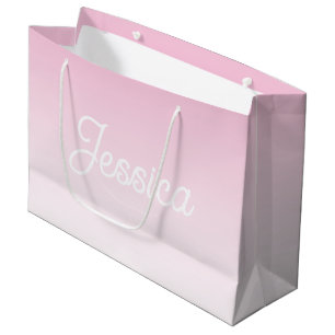 (Bewerkbare) Licht Roze Kleur Ombre & Uw Tekst Groot Cadeauzakje