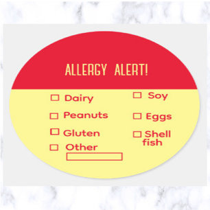 Bewerkbare lijst van Allergie Alerts Sticker
