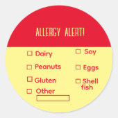 Bewerkbare lijst van Allergie Alerts Sticker (Voorkant)