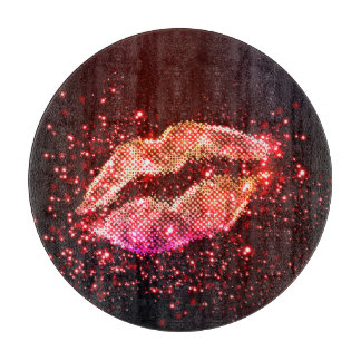 Bewerkbare lippenillustratie: eenvoudig grafisch o snijplank