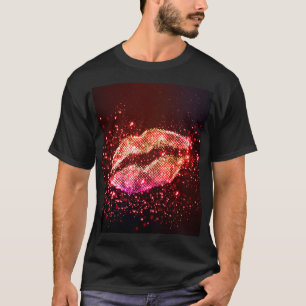 Bewerkbare lippenillustratie: eenvoudig grafisch o t-shirt