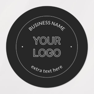 Bewerkbare Logo Vervanging & Bedrijfsnaam Zwart Labels