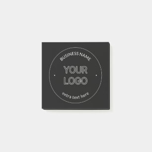 Bewerkbare Logo Vervanging & Bedrijfsnaam Zwart Post-it® Notes