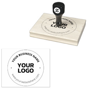 Bewerkbare Logo Vervanging & Bedrijfsnaam Zwart Rubberstempel