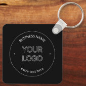 Bewerkbare Logo Vervanging & Bedrijfsnaam | Zwart Sleutelhanger (Achterkant)