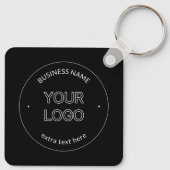 Bewerkbare Logo Vervanging & Bedrijfsnaam | Zwart Sleutelhanger (Achterkant)