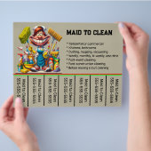 Bewerkbare Maid to Clean Services Telefoonnummer F Flyer (Hand)