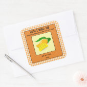Bewerkbare Mango Jam Vierkante Sticker (Envelop)