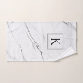 Bewerkbare Marmeren Monogram Handdoek (Handdoek)