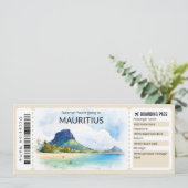 Bewerkbare Mauritius Boarding Pass Vliegticket Kaart (Staand voorkant)