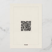 Bewerkbare minimale QR-code uitnodiging met gouden (Achterkant)