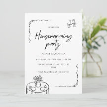 Bewerkbare minimalistische housewarming party