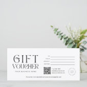 Bewerkbare moderne cadeaubon template (Staand voorkant)