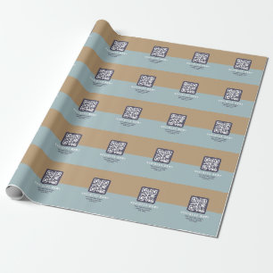 Bewerkbare moderne QR-code sjabloon Gedempte kle Cadeaupapier