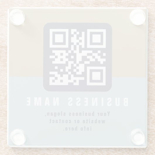 Bewerkbare moderne QR-code Sjabloon | Kleuren gede Glazen Onderzetter (Achterkant)