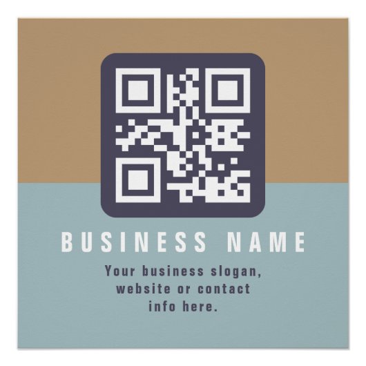 Bewerkbare moderne QR-code Sjabloon | Kleuren gede Perfect Poster (Voorkant)