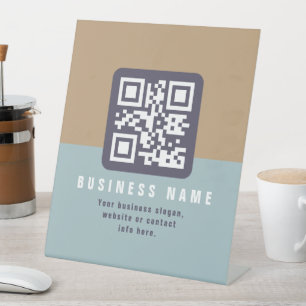 Bewerkbare moderne QR-code Sjabloon   Kleuren gede Reclamebord Met Voetstuk