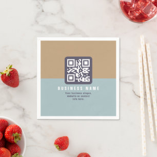 Bewerkbare moderne QR-code Sjabloon   Kleuren gede Servet