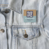Bewerkbare moderne QR-code Sjabloon | Kleuren gede Vierkante Button 5,1 Cm (In situ)