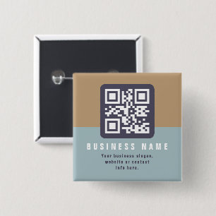 Bewerkbare moderne QR-code Sjabloon   Kleuren gede Vierkante Button 5,1 Cm