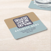 Bewerkbare moderne QR-code Sjabloon | Kleuren gede Vierkante Kartonnen Onderzetter (Schuin)