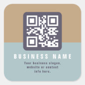 Bewerkbare moderne QR-code Sjabloon | Kleuren gede Vierkante Sticker (Voorkant)