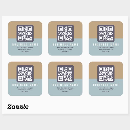Bewerkbare moderne QR-code Sjabloon | Kleuren gede Vierkante Sticker (Vel)