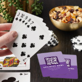 Bewerkbare moderne QR-code Sjabloon | Paars Pokerkaarten (Insitu)