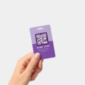 Bewerkbare moderne QR-code sjabloon | Paarsen Badge (Handheld)